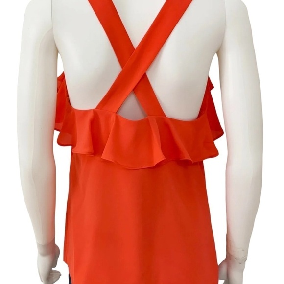 CROSBY by Mollie Burch Orange Ruffle Tank Size XS - Picture 4 of 9